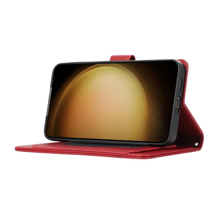 OEM - Mobilfodral för Samsung Galaxy S26 TPU Konstläder Flip - Röd