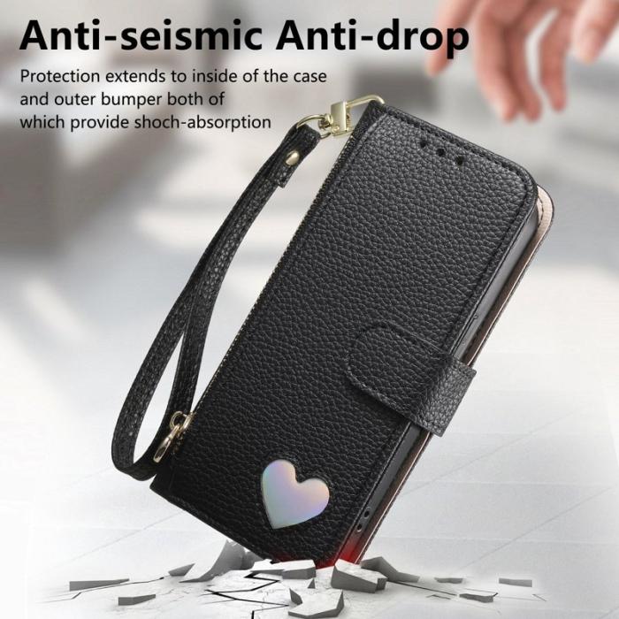 OEM - Plånboksfodral för Samsung Galaxy S26 TKonstläder med dragkedja - Svart