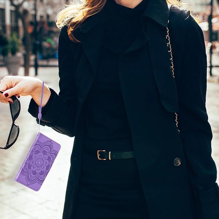 OEM - Plånboksfodral för Samsung Galaxy S26 TKonstläder med handledsrem - Lila