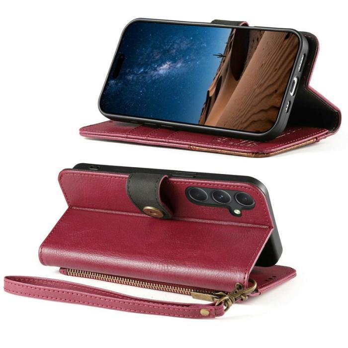 OEM - Mobilfodral för Samsung Galaxy S26 TPU + Konstläder - Röd