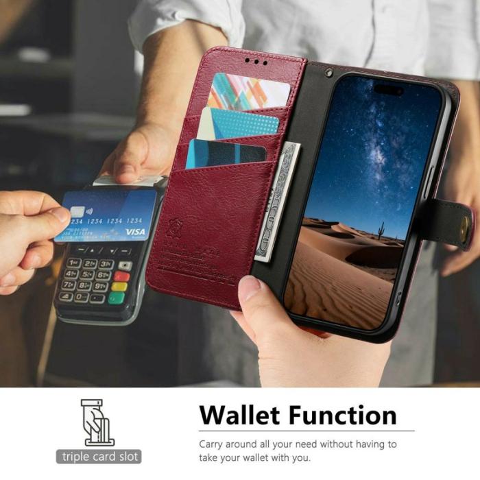 OEM - Mobilfodral för Samsung Galaxy S26 TPU + Konstläder - Röd