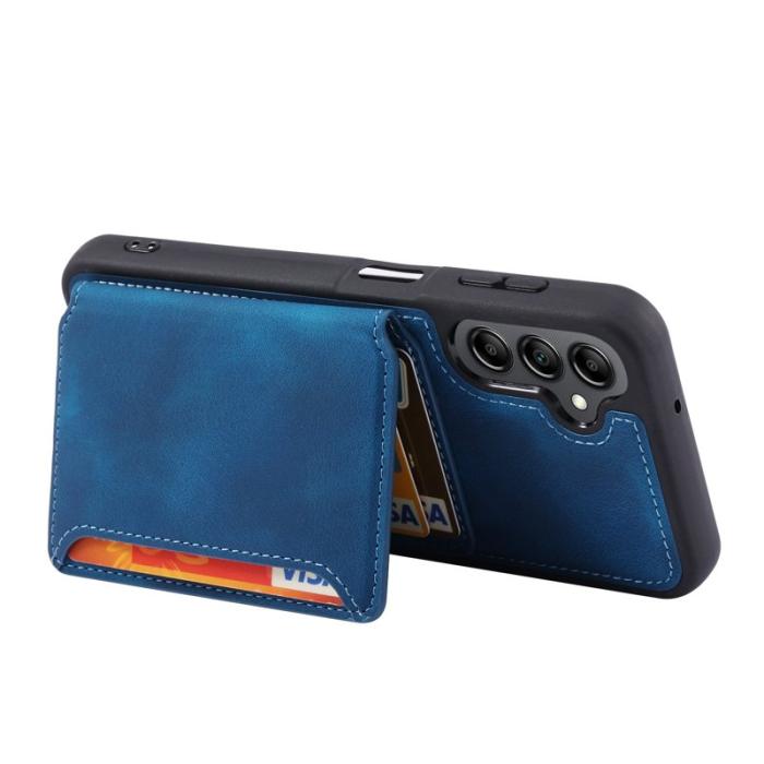 OEM - Plånboksfodral för Samsung Galaxy S26 TPU + Äkta läder - Safir