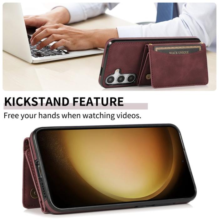 OEM - Plånboksfodral för Samsung Galaxy S26 Tri-Fold Kickstand Konstläder - Röd