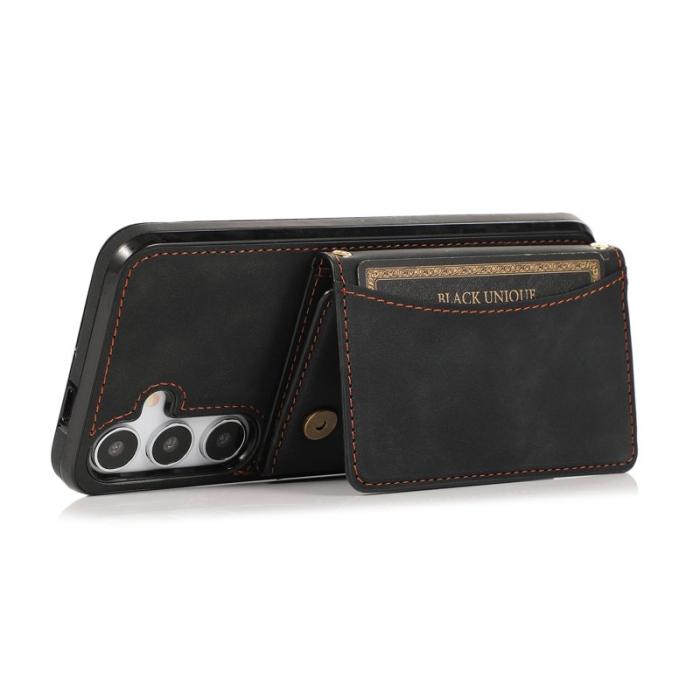 OEM - Plånboksfodral för Samsung Galaxy S26 Tri-Fold Kickstand PU + TPU - Svart