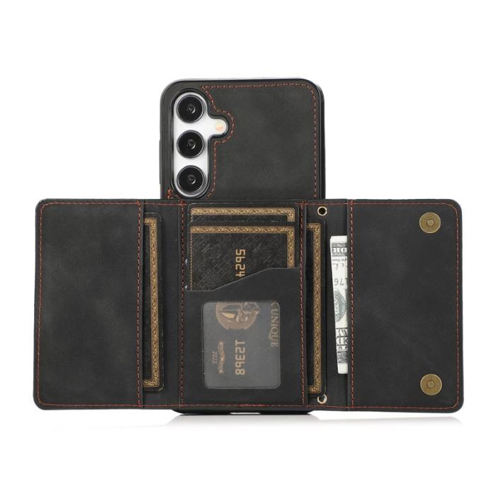OEM - Plånboksfodral för Samsung Galaxy S26 Tri-Fold Kickstand PU + TPU - Svart