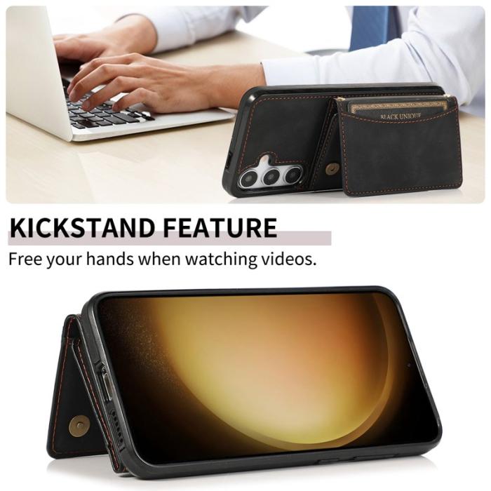 OEM - Plånboksfodral för Samsung Galaxy S26 Tri-Fold Kickstand PU + TPU - Svart