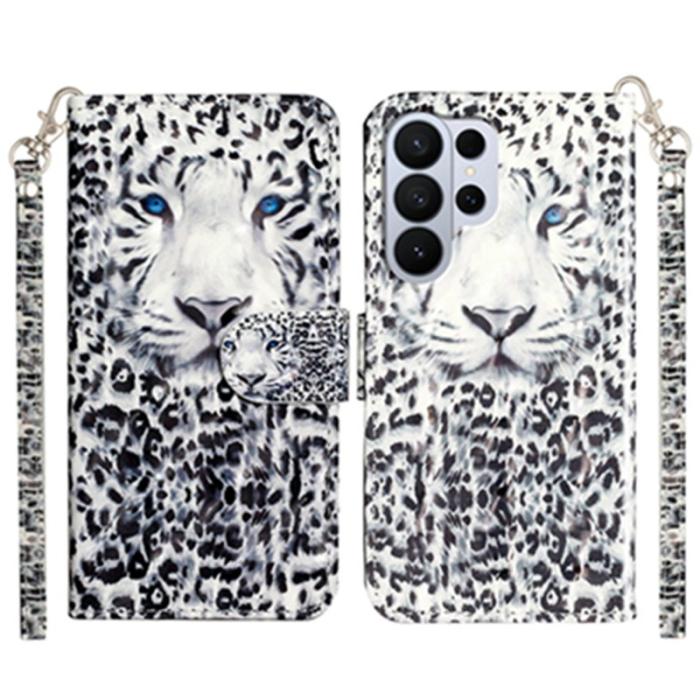 OEM - Plånboksfodral för Samsung Galaxy S26 Ultra 3D-mönster Konstläder - Leopard