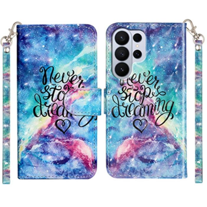 OEM - Plånboksfodral för Samsung Galaxy S26 Ultra 3D-mönster Konstläder - Stjärnhimmel