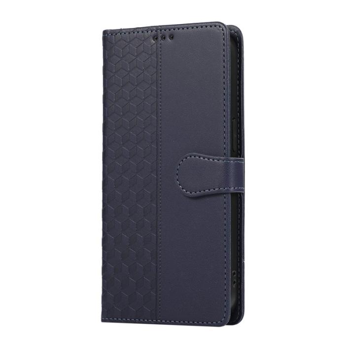 OEM - Plånboksfodral för Samsung Galaxy S26 Ultra 3D Rhombus Konstläder - Blå