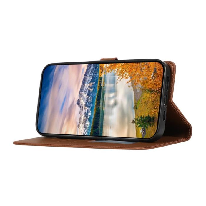 OEM - Plånboksfodral för Samsung Galaxy S26 Ultra 3D Rhombus Konstläder - Brun