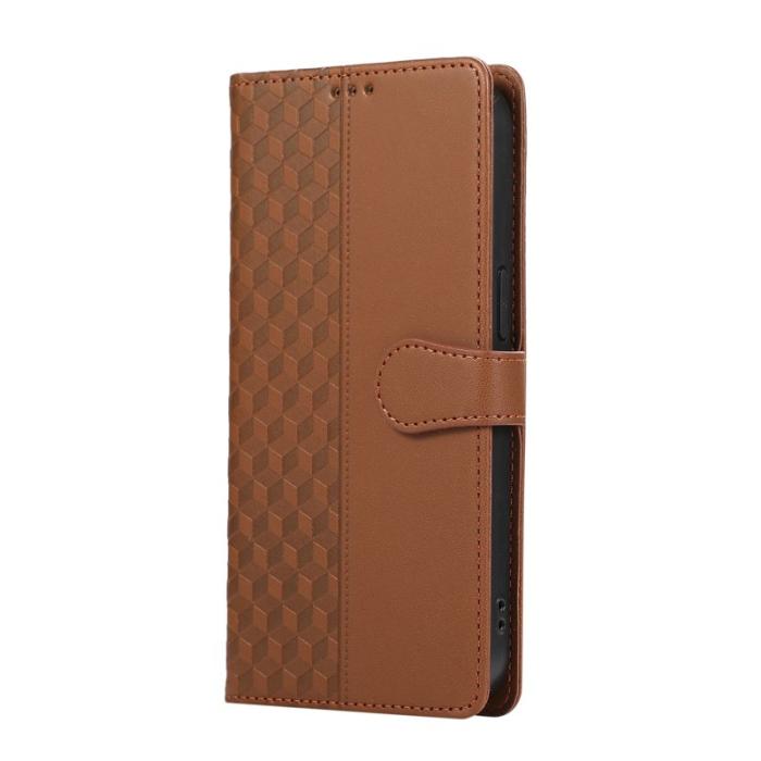 OEM - Plånboksfodral för Samsung Galaxy S26 Ultra 3D Rhombus Konstläder - Brun