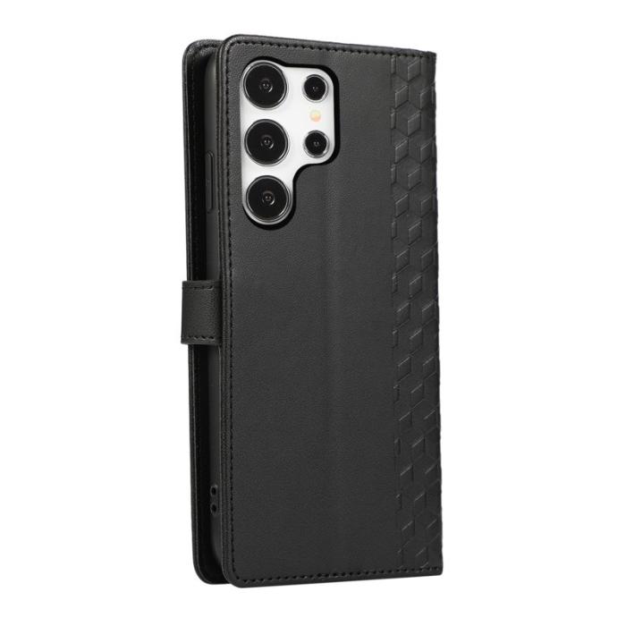 OEM - Plånboksfodral för Samsung Galaxy S26 Ultra 3D Rhombus - Svart