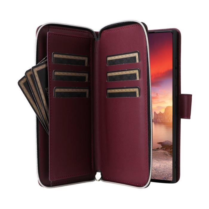 OEM - Mobilfodral för Samsung Galaxy S26 Ultra 9 Kortfack - Vinröd