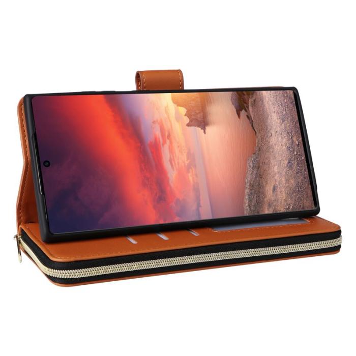 OEM - Mobilfodral för Samsung Galaxy S26 Ultra 9 kortplatser - Brun