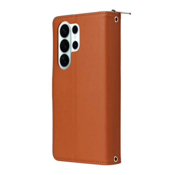 OEM - Mobilfodral för Samsung Galaxy S26 Ultra 9 kortplatser - Brun
