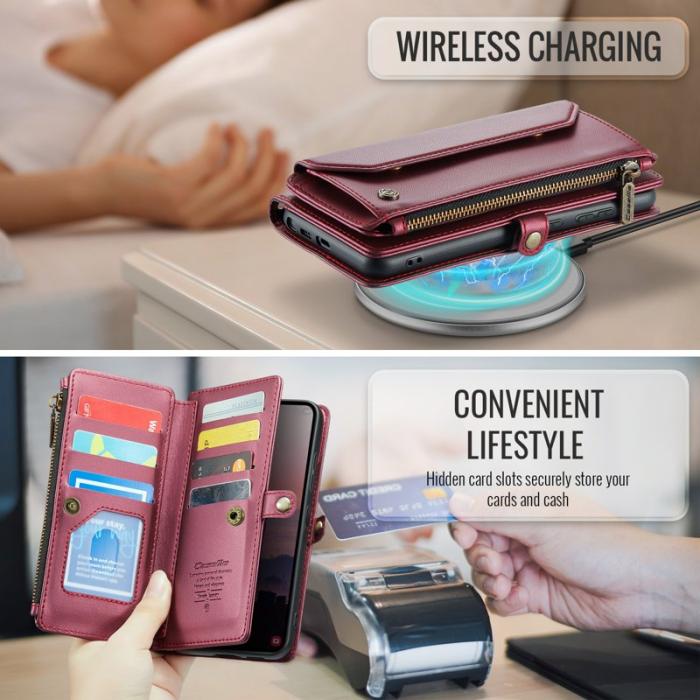 Caseme - CaseMe Mobilfodral för Samsung Galaxy S26 Ultra Konstläder 10 kortfack - Röd