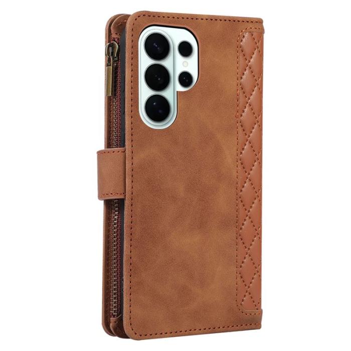 OEM - Mobilfodral för Samsung Galaxy S26 Ultra Konstläder 9 kortfack - Brun