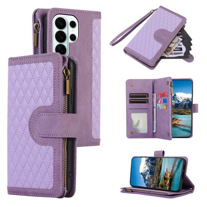 OEM - Mobilfodral för Samsung Galaxy S26 Ultra Konstläder 9 kortfack - Lila