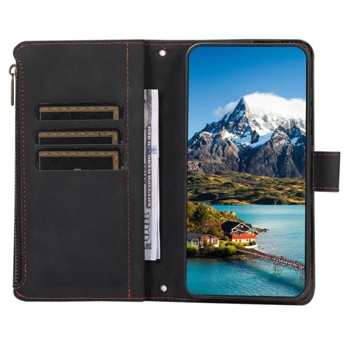 OEM - Mobilfodral för Samsung Galaxy S26 Ultra Konstläder 9 kortfack - Svart