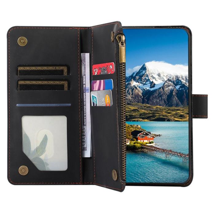 OEM - Mobilfodral för Samsung Galaxy S26 Ultra Konstläder 9 kortfack - Svart