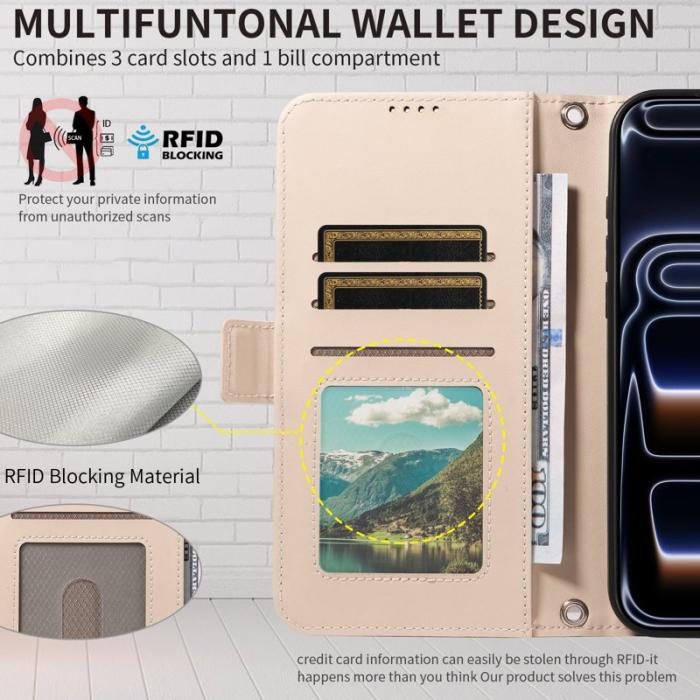 OEM - Plånboksfodral för Samsung Galaxy S26 Ultra Konstläder - Aprikos