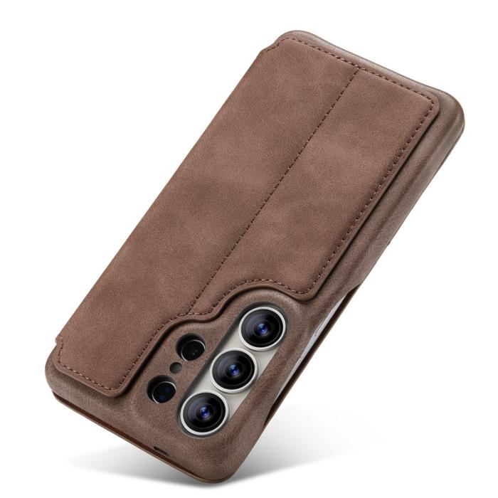 LC.imeeke - LC.IMEEKE Mobilfodral för Samsung Galaxy S26 Ultra Konstläder Card Slot - Kaffe