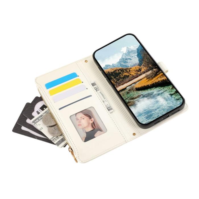 OEM - Mobilfodral för Samsung Galaxy S26 Ultra Konstläder Fickor - Beige