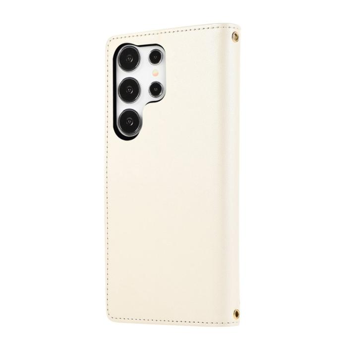 OEM - Mobilfodral för Samsung Galaxy S26 Ultra Konstläder Fickor - Beige