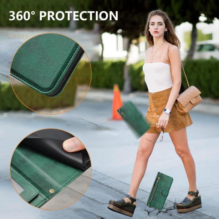 OEM - Mobilfodral för Samsung Galaxy S26 Ultra Konstläder Fickor - Grön