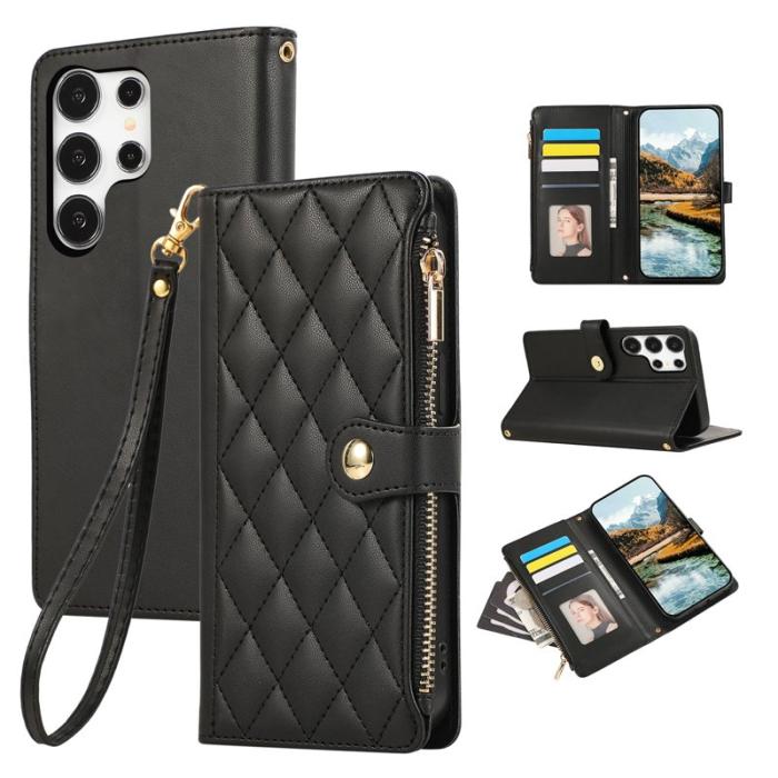 OEM - Mobilfodral för Samsung Galaxy S26 Ultra Konstläder Fickor - Svart