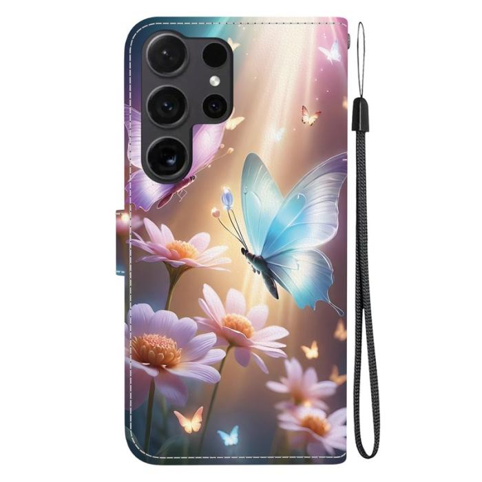 OEM - Plånboksfodral för Samsung Galaxy S26 Ultra Konstläder - Fjäril Blommor
