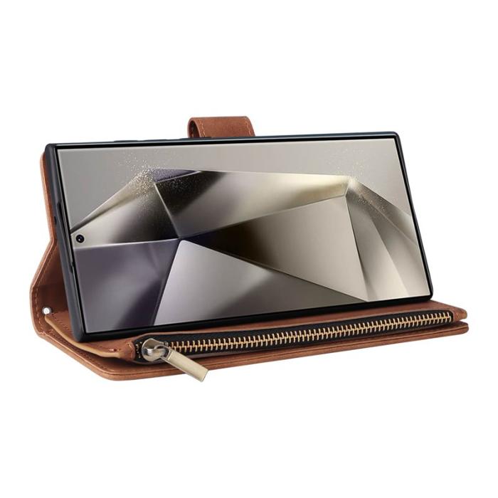 OEM - Plånboksfodral för Samsung Galaxy S26 Ultra Konstläder Flera kortfack - Brun