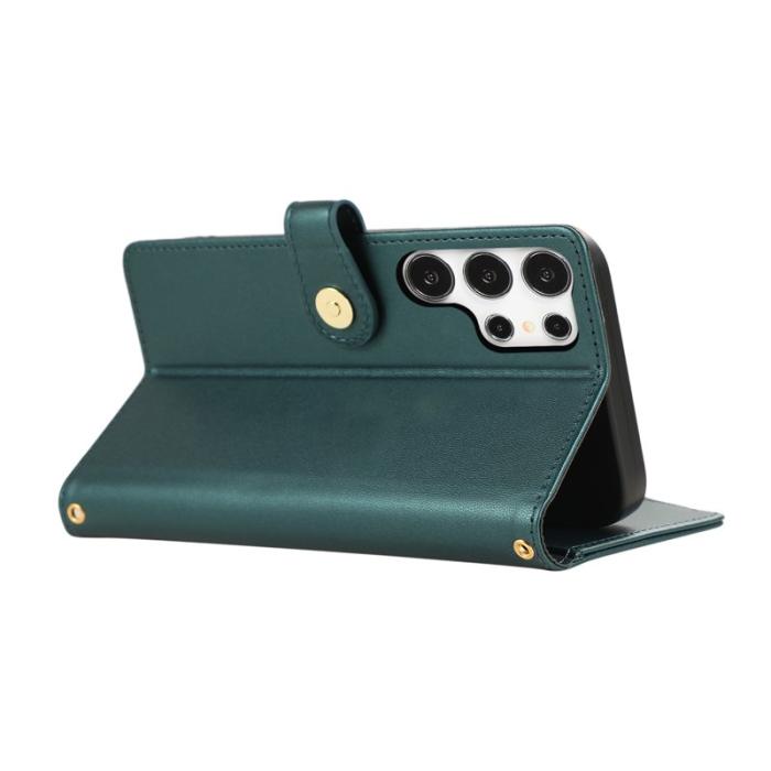 OEM - Mobilfodral för Samsung Galaxy S26 Ultra Konstläder Flera kortfack - Grön