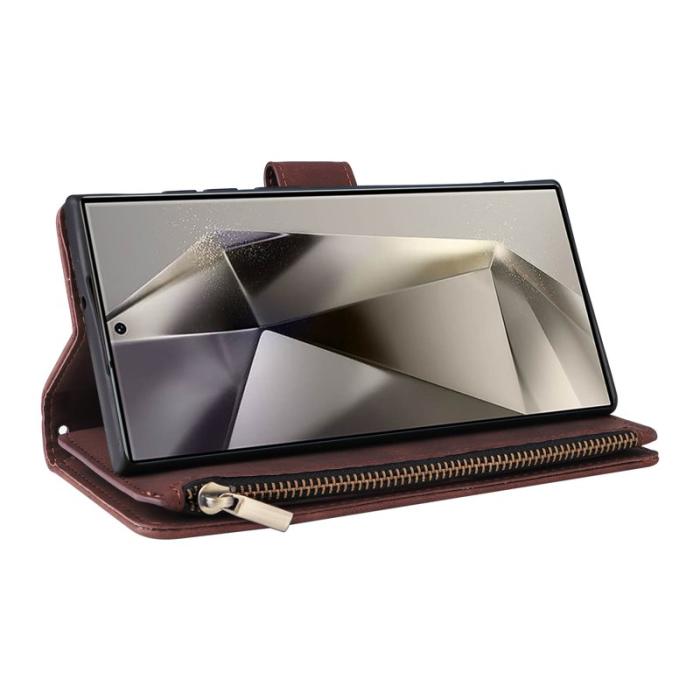 OEM - Plånboksfodral för Samsung Galaxy S26 Ultra Konstläder Flera kortfack - Vinröd