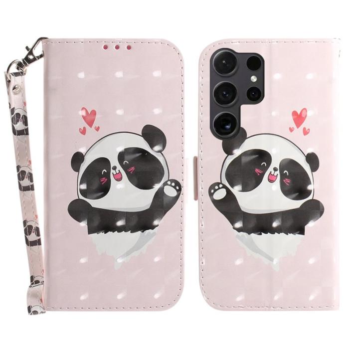 OEM - Plånboksfodral för Samsung Galaxy S26 Ultra Konstläder - Hjärt Panda