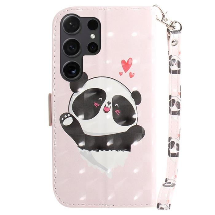 OEM - Plånboksfodral för Samsung Galaxy S26 Ultra Konstläder - Hjärt Panda