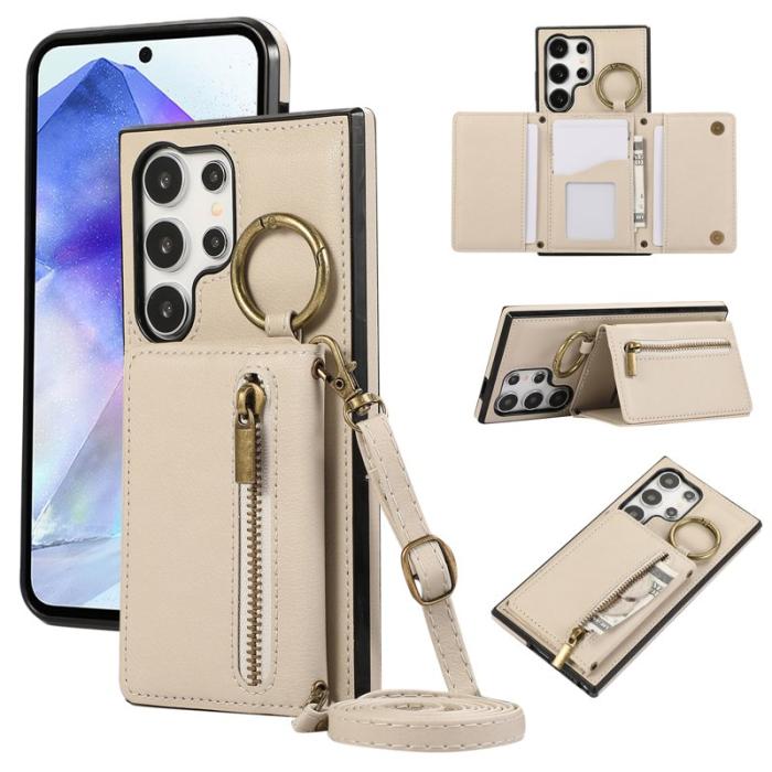 OEM - Plånboksfodral för Samsung Galaxy S26 Ultra Konstläder Kickstand - Beige