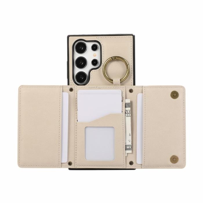 OEM - Plånboksfodral för Samsung Galaxy S26 Ultra Konstläder Kickstand - Beige