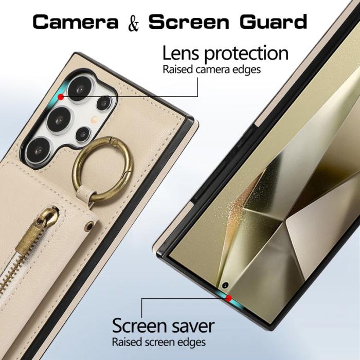 OEM - Plånboksfodral för Samsung Galaxy S26 Ultra Konstläder Kickstand - Beige