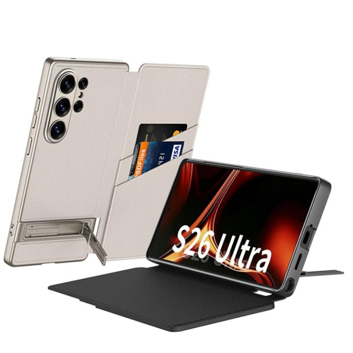 GKK - GKK Mobilfodral för Samsung Galaxy S26 Ultra Konstläder Kickstand Kolfibertextur
