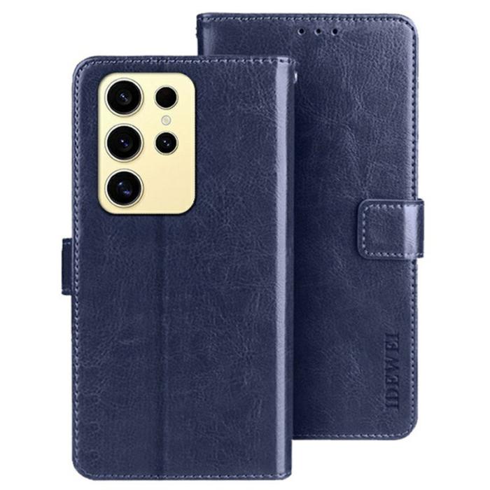 IDEWEI - IDEWEI Mobilfodral för Samsung Galaxy S26 Ultra Äkta läder Kickstand - Mörkblå