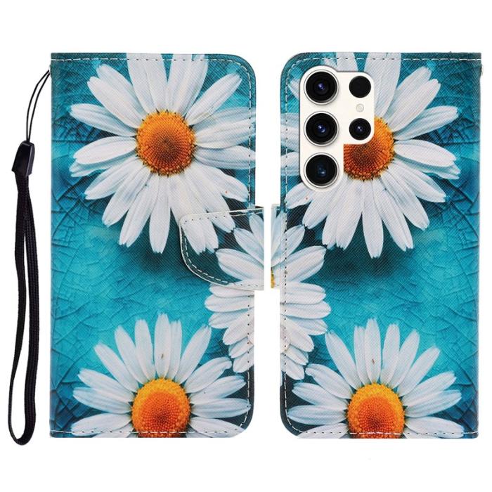 OEM - Mobilfodral för Samsung Galaxy S26 Ultra Konstläder - Krysantemum