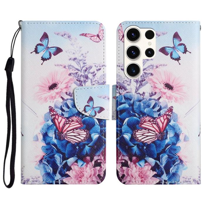 OEM - Mobilfodral för Samsung Galaxy S26 Ultra Konstläder - Lila fjäril