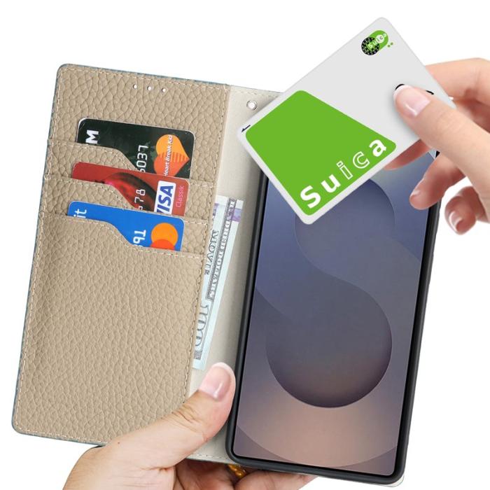 OEM - Plånboksfodral för Samsung Galaxy S26 Ultra Äkta läder - Ljusblå