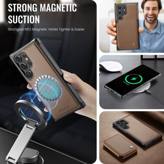 JEEHOOD - JEEHOOD Mobilfodral för Samsung Galaxy S26 Ultra Konstläder Magnetisk - Brun