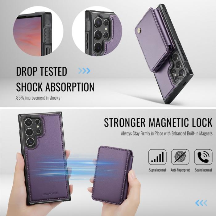 JEEHOOD - JEEHOOD Mobilfodral för Samsung Galaxy S26 Ultra Konstläder Magnetisk - Lila