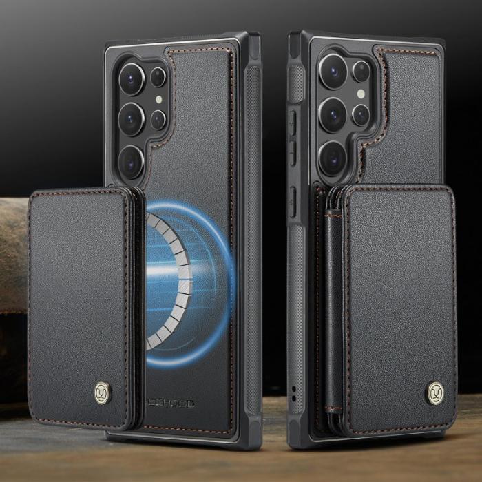 JEEHOOD - JEEHOOD Mobilfodral för Samsung Galaxy S26 Ultra Konstläder Magnetisk - Svart