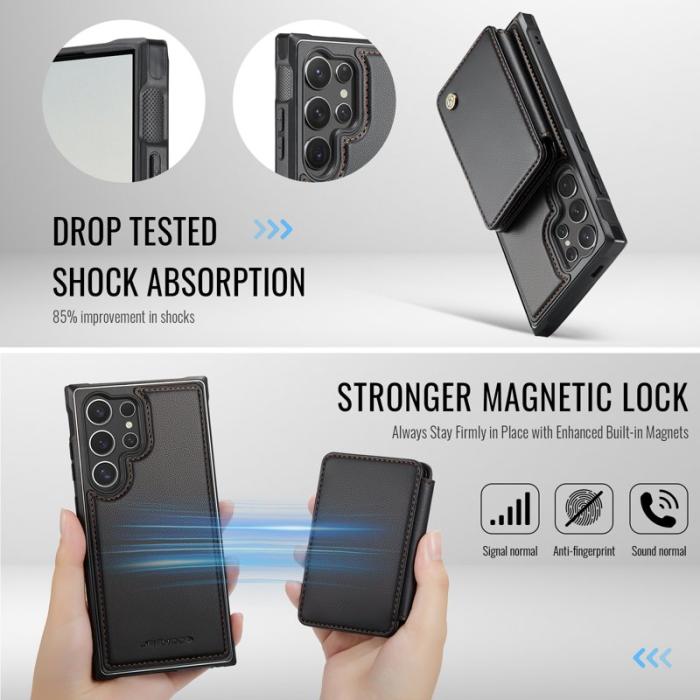 JEEHOOD - JEEHOOD Mobilfodral för Samsung Galaxy S26 Ultra Konstläder Magnetisk - Svart