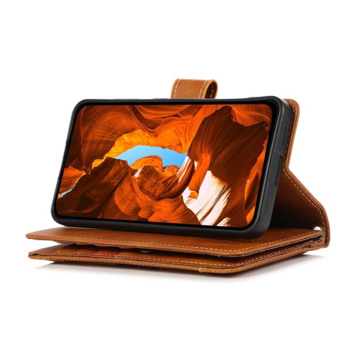 OEM - Plånboksfodral för Samsung Galaxy S26 Ultra Äkta läder Magnetiskt - Brun