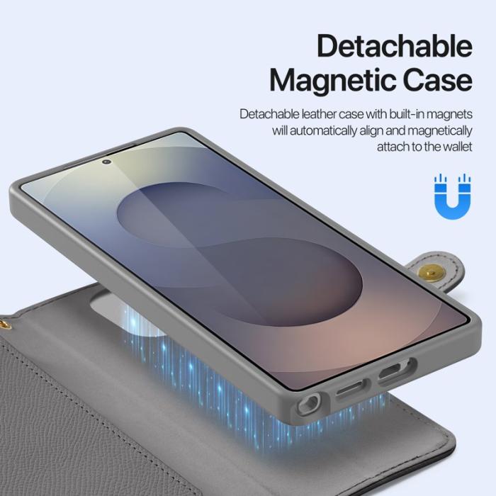 Dux Ducis - Dux Ducis Plånboksfodral för Samsung Galaxy S26 Ultra Äkta läder Magnetiskt Grå